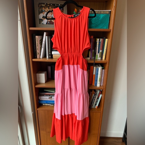 Fab’rik maxi dress with cutouts - red and pink - Picture 2 of 6
